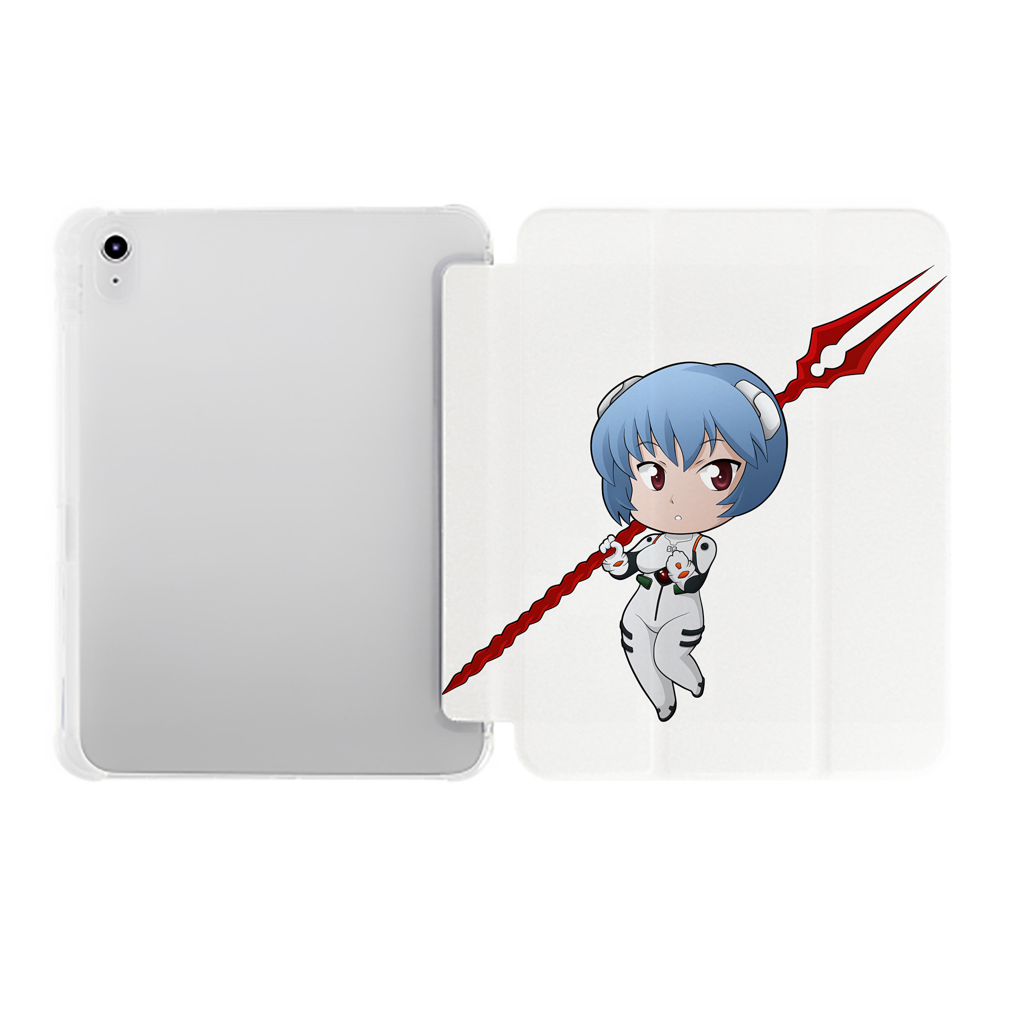 （画像用） EVA 新世紀エヴァンゲリオン IPad ケース ペン収納付き 三つ折りスタンド PUレザー×シリコン 対応機種9.5/10.5/10.9インチ